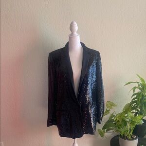 Express Black Sequin Blazer